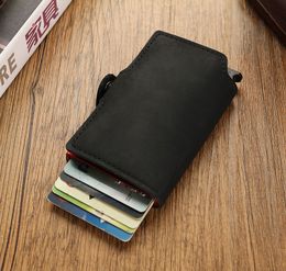 Men Slim Leather Business Holder Coin Pouch Bag Zipper Small Wallets