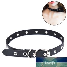 Punk Rock Gothic Sexy PU Leather Round Spike Rivet Collar Choker Necklace Body Jewellery Birthday Party Gift 2 Styles