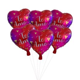 bride to be balloons decoration Australia - Party Decoration 18inch Heart Starry Sky Gradient Color Print TE AMO Foil Balloons Bride To Be Marriage Wedding Decor Valentine's Day Suppli