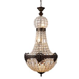vintage style chandeliers NZ - Retro French Empire Church Style Crystal Chandeliers Big E14 LED Oval Vintage Chandelier Modern Lamp Light For El Living Room