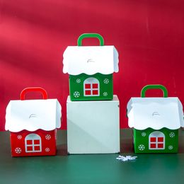 Christmas Gift Packing Box Children Candies Package Boxes Xmas Party Decoration House Shaped Portable Storage Organisers DH8556