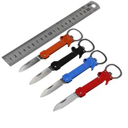 Stainless Steel Folding Knife Opener Home Beer Bottle Opener Portable Outdoor Camping Tool Creative Father's Day Gift