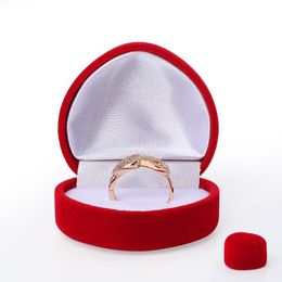 jewellery gift pouches wholesale Australia - Jewelry Pouches, Bags Fashion Christmas Red Heart-shaped Flannel Wedding Rings Box Portable For Women Jewellery Earrings Holder Lover Gift
