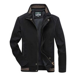 Mens Jackets Autumn Spring Casual Business Jackets Solid Colour Mens Cotton Coats Stand Collar Slim Male Outwear Coat 5Xl 211013