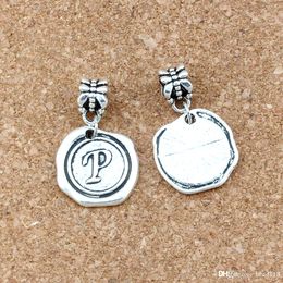 50pcs/lots Single-sided Letter "P "Alphabet Initial Charms Dangle Bead For Jewellery Making Necklace DIY Accessories 18x30.5mm A-468a