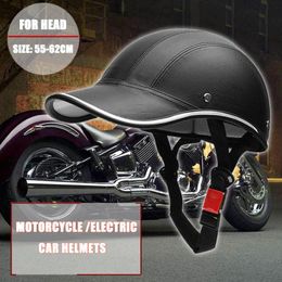 Motorcycle Helmets Universal Adjustable Half Helmet Baseball Cap StyleHalf Face Electric Bike Scooter Anti-UV Safety Hard Hat