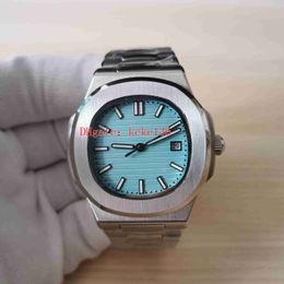 New Product High Quality Watches 40.5mm 5711 5711/1A-018 Sky Blue Dial Asia 2813 Movement Mechanical Transparent Automatic Mens Watch Men's Wristwatches