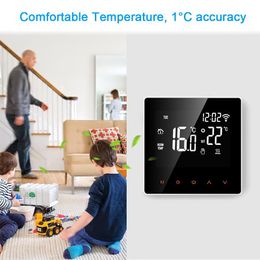 wifi heating control Canada - Smart Home Control 110-230V Intelligent WiFi Thermostat Room Electric Water Gas Boiler Floor Heating Temperature Controller LCD Touch Screen