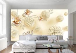 Custom wallpaper 3D mural ball papel de parede european luxury Jewellery swan wall papers home decor