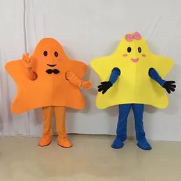 Halloween Yellow Star Mascot Costume High Quality customize Cartoon Five-pointed star Anime theme character Adult Size Carnival Christmas Fancy Party Dress
