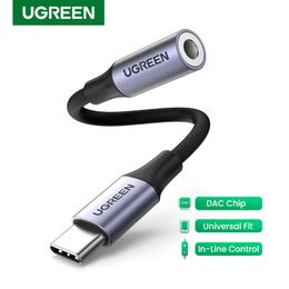 UGRREN USB Type C to 3.5mm Female Headphone Jack Adapter USB C to Aux Audio Cable Cord DAC Chip For Pixel 4 3