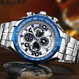 Men Fashion Sport Analogue Watches Men's Casual Quartz Clock Male Full Stainless Steel Military Wrist Watch