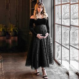 women's V-neck dress Autumn and winter golden velvet flocking pregnant photography 1188