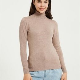 Wixra Knitting Sweater and Jumper Turtleneck Tops Pullovers Casual Sweaters Womens Long Sleeve All-match Elastic Sweater 211216