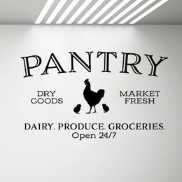 Wall Stickers Dry Goods Market Fresh Food Storage Room Kitchen Decoration Door Glass Decal Signage Chicken House Mural