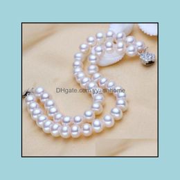 Beaded, Strands Bracelets Jewellery 8-9Mm Natural Pearl Bracelet Double Oblate Glare Flawless High Quality Hand Chain Drop Delivery 2021 Ik8Hd