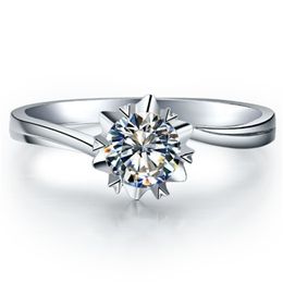 0.5 Carat Brilliant Snow Flake Diamond Engagement Platinum 950 Wedding Ring