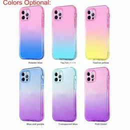 Gradient Dual Colour Transparent Shockproof Phone Cases for iPhone 12 Mini 11 Pro XR XS MAX 8 Plus