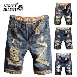Spring Summer Men's Denim Shorts Clothing Beach Ripped Jeans Cotton Short Casual Business Social Men 210716