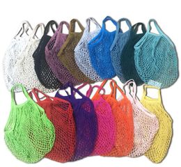 Reusable Shopping Grocery Bag 14 Color Large Size Portable Shopper Tote Mesh Net Woven CottonHome Storage Bags