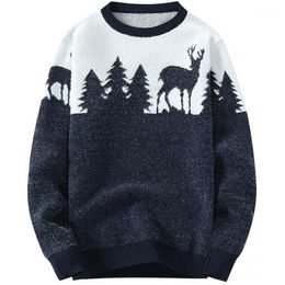 UUYUK Men Deer Christmas Christmas Day Plus Size Pullover Sweater
