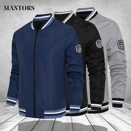 Men Bomber Jackets Autumn Fashion Casual Solid Slim Coats Men's Overcoat Arrival Baseball Jacket Male Outwear Top 4XL 210927