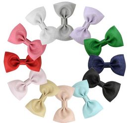 2.75 Inch Shining Colorful Small Bowknot With Whole Wrapped Safety Hair Clips Children Hair Accessories Hairpins