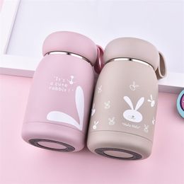 320ml children's thermos cup stainless steel coffee child student with handle tumbler office girl big belly 211109