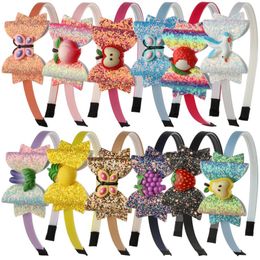 Party Supplies Gradient Colour sequins butterfly children rainbow bow headband hair accessories