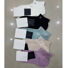Women Girl Letter Cotton Socks with Tag Casual Breathable Ankle Sock for Gift Party Fashion Hosiery