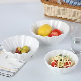pure bowls Australia - Bowls Creative Pure White Ceramic Bowl Microwave Oven Suitable For Heat Resistant Rice Salad Noodle Fruit Kitchen Tableware