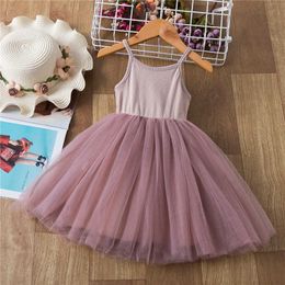 Girls Christmas Vest Princess Dress Toddler Kids Sleeveless Casual Tulle Clothes Children Birthday Solid New Year Party Costume Q0716