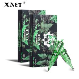 XNET Trex Tattoo Cartridge Needles 20pcs 1RL 3RL 1RM 5RM Disposable Sterilised Safety Tattoo Needle for Cartridge Machines Grips 210323