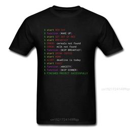 Monday Programmer T-shirt Funny Clothes Geek Chic Men Tops Saying Tshirt Cotton Tees Black T Shirts Arrival 210716