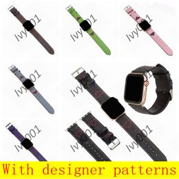 P designer straps Watchbands Watch Band 41mm 42mm 38mm 40mm 44mm 45mm iwatch series 2 3 4 5 6 7bands Leather Strap Bracelet Fashion Stripes A21