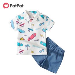 Arrival Summer Baby / Toddler Boy skateboard Shirt and Shorts Set 210528