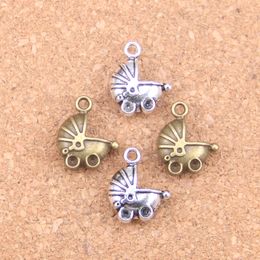 67pcs Antique Silver Bronze Plated 3D baby carriage buggy pram Charms Pendant DIY Necklace Bracelet Bangle Findings 16*13mm