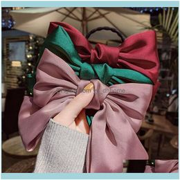 Hair Jewelry Jewelryhair Clips & Barrettes Holder Big Bow Scrunchies Ring Elegant Ties Rope Women Aessories Bows For Girls Hairbands Drop De