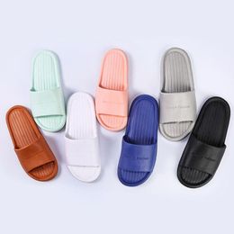 Women/Man Bathroom Thicken Wearable EVA Slippers Home Soft Non-Slip Mute Slides Unisex Solid Color Indoor Flip Flops Wholesale