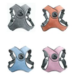 Dog Harness Chest X-Type Harnesses Reflective Mesh Nylon Webbing Cellular Design Titanium Adjustment Buckle Adjustable Bust Size 210325
