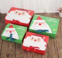 Party Favor Christmas Eve Big Gift Box Santa Claus Fairy Design Kraft Papercard Present Activity Case Red Green Gifts Package Boxes SN4767