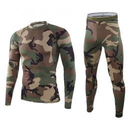 Men's Long Johns Camouflage Compression Thermal Underwear Sports Suits Rashgard Tights Gym Clothes Jogging Sportswear For Men Sleepwear
