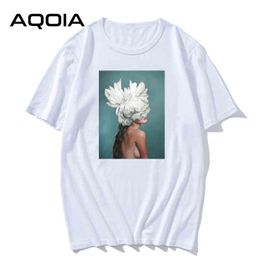 AQOIA Harajuku Feminists T Shirt Women Short Sleeve Womens T-shirt Casual 90s Graphic Tshirt Grunge Aesthetic Top Tees Female 210521