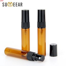 100 Piece/Lot 5ml Atomizer Perfume Bottle Amber Spray bottle Empty Parfum Sample Essential Oil Cosmetic Containerhigh qty