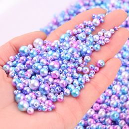 Wholesale Gradient Mermaid Pearls Beads Multi Size 3mm 4mm 5mm 6mm 8mm Round ABS Imitation Pearl With Hole For DIY Jewelry Bracelet Craft
