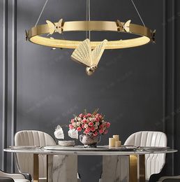 Pendant Lamps Postmodern light luxury living room LED chandelier decoration dining simple bedroom lighting
