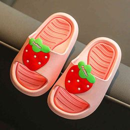 Toddlers Little Boys Girls Cute Fruit Slides Sandals Non Slip Beach Pool Shoes Anti-slip Slippers Kids Shoes pantuflas G1218