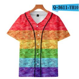 Men's Baseball Jersey 3d T-shirt Printed Button Shirt Unisex Summer Casual Undershirts Hip Hop Tshirt Teens 068