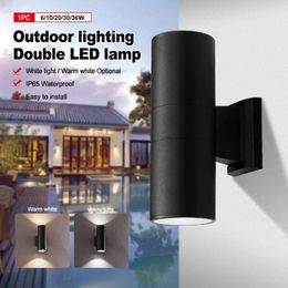 Outdoor Wall Lamps Black Grey Up Down Light 6W 10W 20W 30W 36WPorch Garden IP65 Waterproof Home Lighting Double LED Lamp