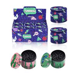 40mm metal herb grinder 50mm 63mm Colours smoking skull mask pattern four layer zinc alloy accessaries